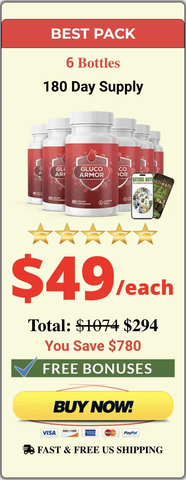 Gluco Armor 6 Bottles